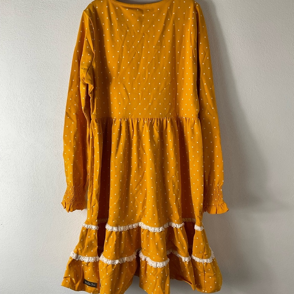 Girls Matilda Jane Gold Polka Dot Dress Sz 14‎ - Picture 2 of 3
